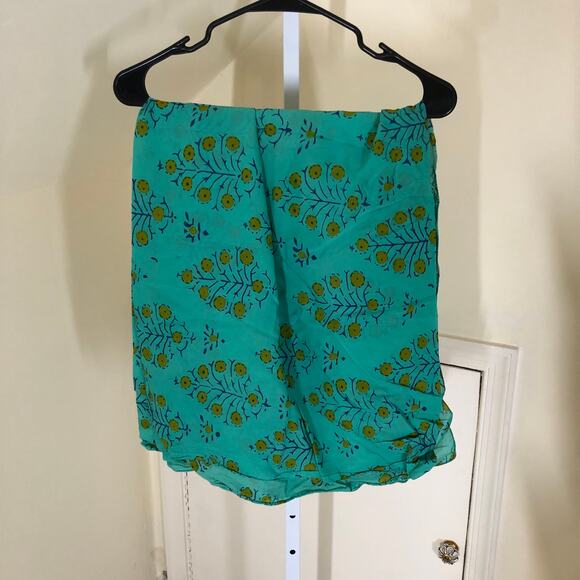 Gap EUC Women's Green Yellow Floral Pool Wrap Sarong Skirt One Size - Picture 2 of 8